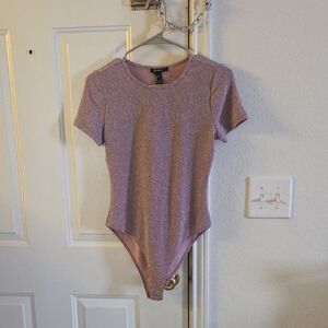Forever 21 Glittery Pink Bodysuit